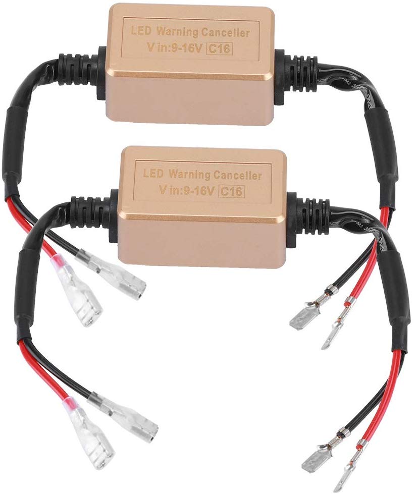 Terisass Pair of H1 H3 LED Headlight Load Resistor Wiring Error Free Decoder Anti-Flicker Resistors Error Canceller