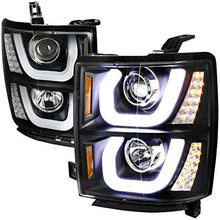 For Chevy Silverado 1500 Pickup Black Dual Halo LED Signal Projector Headlights