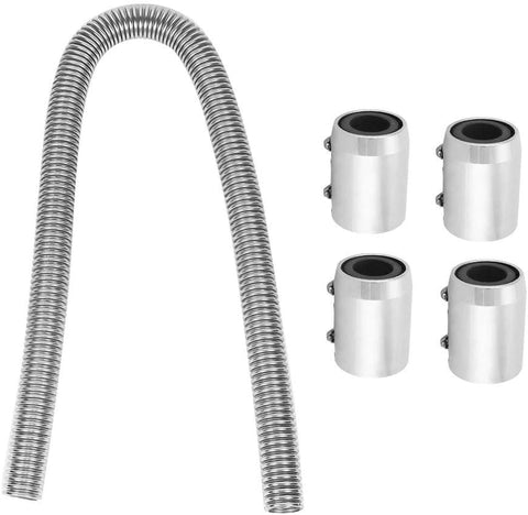 Suuonee Cooling Water Pipe, 48in Car Stainless Steel Engine Hose Kit Cooling Water Pipe Accessory Silver