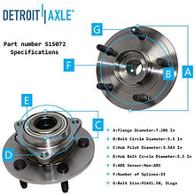 Detroit Axle - 4pc Front CV Axle Shafts, Wheel Hub & Bearings Assembly for 2006-2008 Dodge Ram 1500 4WD ONLY - For Models w/Speed Sensor on Left Hand Side