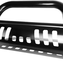 Replacement for Ford F150/Navigator 3 inches Bumper Push Bull Bar+Removable Skid Plate (Black) (Black)