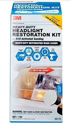 3M Heavy Duty Headlight Restoration Kit with Quick Clear Coat, 39175