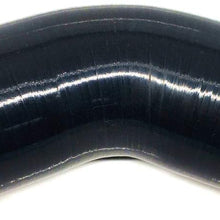 Universal 45 Degree 3.0 inch Silicone Hose Tubro Intake Intercooler Pipe Coupler (76mm 3.0", Black)