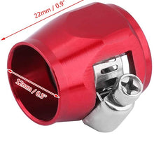 Universal Car Oil Fuel Hose End Clamp Finisher, Aluminum Car Oil Fuel Hose Finisher Water Line Clip Hose Connectors(AN4 12mm Red)