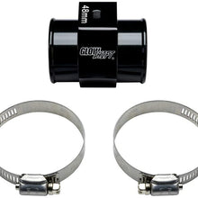 GlowShift 48mm (1-7/8") Radiator Hose Attachment Adapter for Water Coolant Temperature Gauge Sensor - Includes Hose Clamps
