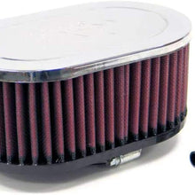 K&N Universal Clamp-On Air Filter: High Performance, Premium, Washable, Replacement Engine Filter: Flange Diameter: 2.5625 In, Filter Height: 3 In, Flange Length: 0.875 In, Shape: Oval, RA-077V