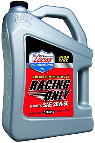 Lucas Oil Products LUC10616 Synthetic Racing Oil20w50-5 Quart Bottle, 160. Fluid_Ounces