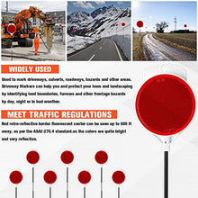 Red Reflective Driveway Markers, Double Sided Snow Metal Reflectors Sticks for Driveway Entrance, Post, Road, High Visibility at Night or Any Weather, 37 inch (12 Pieces)