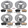 Power Stop K4406 Front and Rear Z23 Carbon Fiber Brake Pads with Drilled & Slotted Brake Rotors Kit