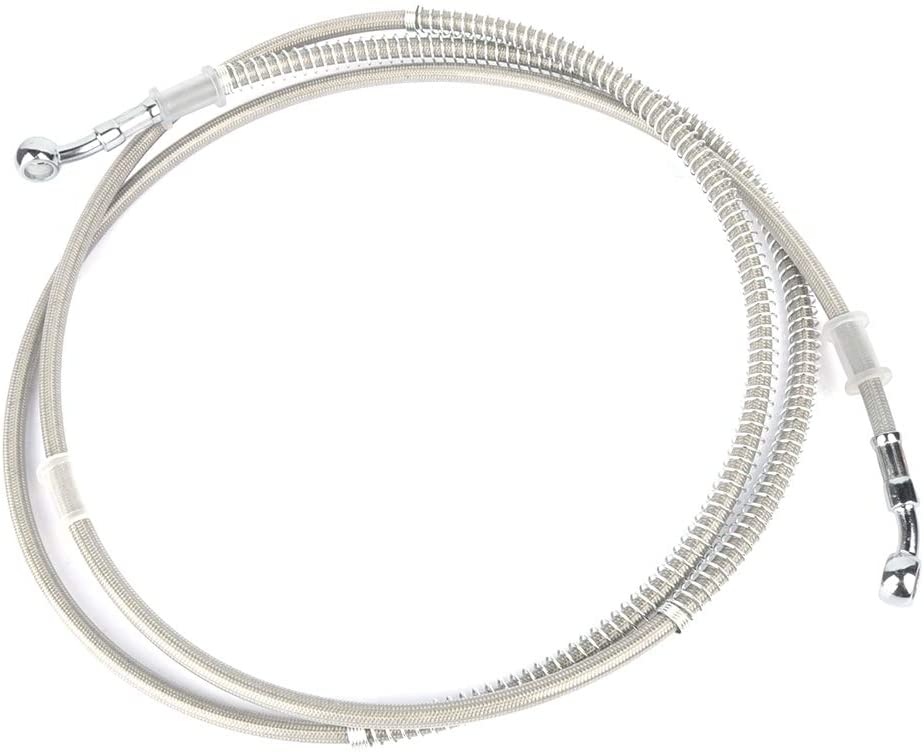 ZENITHKE gray Motorcycle Braided Steel Brake Clutch Oil Hoses Line Pipe (Oil Hose Length 200cm)