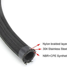 Fuel Hose Line, 1Meter/3.3ft AN16 Nylon Steel Oil Fuel Gas Line Braided Radiator Hose