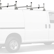 Vantech Aluminum H1 Rack 2 Bar System for a Chevy Express 1996-On Black