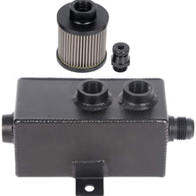 Ineedup 1L Oil Catch Can Drain Tap Universal Aluminum Black Fit for Acura/Honda