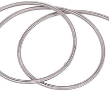 Qiilu AN6 Stainless Steel Braided Fuel Oil Line with 6pcs Swivel Fitting Hose End Adaptor 3.65m/12Ft