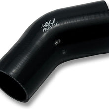 YJ RACING 2 1/2"<3" inch Turbocharger intercooler Turbo/Intake Pipe 45 Degree Elbow Silicone Reducer Hose Color Black 63mm to 76mm