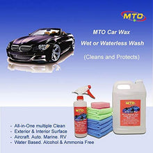 MTO Waterless Car Wash Wax Kit 144 Ounces, Aircraft Quality Car Clean Waxing Kit for Car, RV, Boat, Motorcycle - with 6 Microfiber Towels, 1 Cleaning Brush