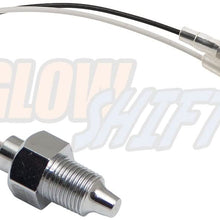 GlowShift Stubby Transmission Temperature Gauge Sensor Sending Unit for GM 4L60-E Automatic Transmissions - 1/8-27 NPT Thread