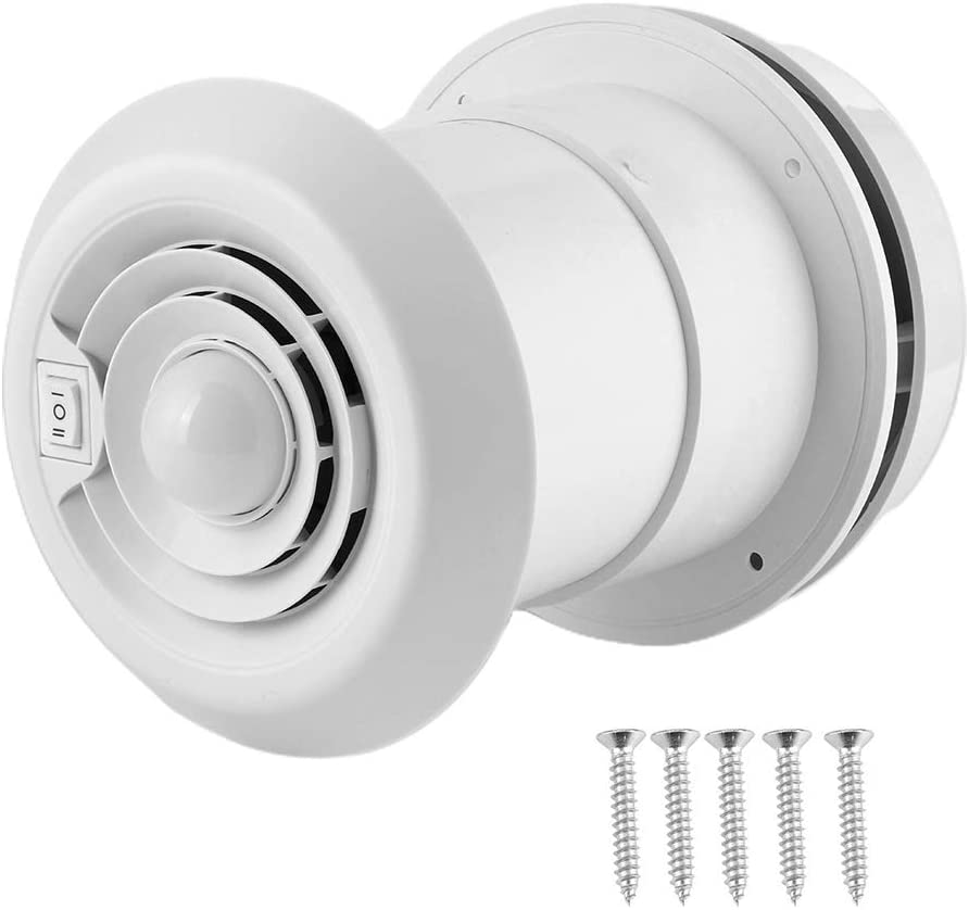 zhuolong RV Fan, 12V Roof Fan 5000R/min LED Air Ceiling Ventilation Grille Round for Campers Motorhome Travel Trailer Van