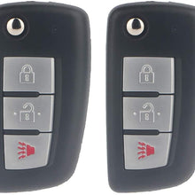 OCPTY 2X Uncut Keyless Entry Remote Control Key Fob Transmitter Replacement fit for 14-18  Nissan Rogue ADP12548301S