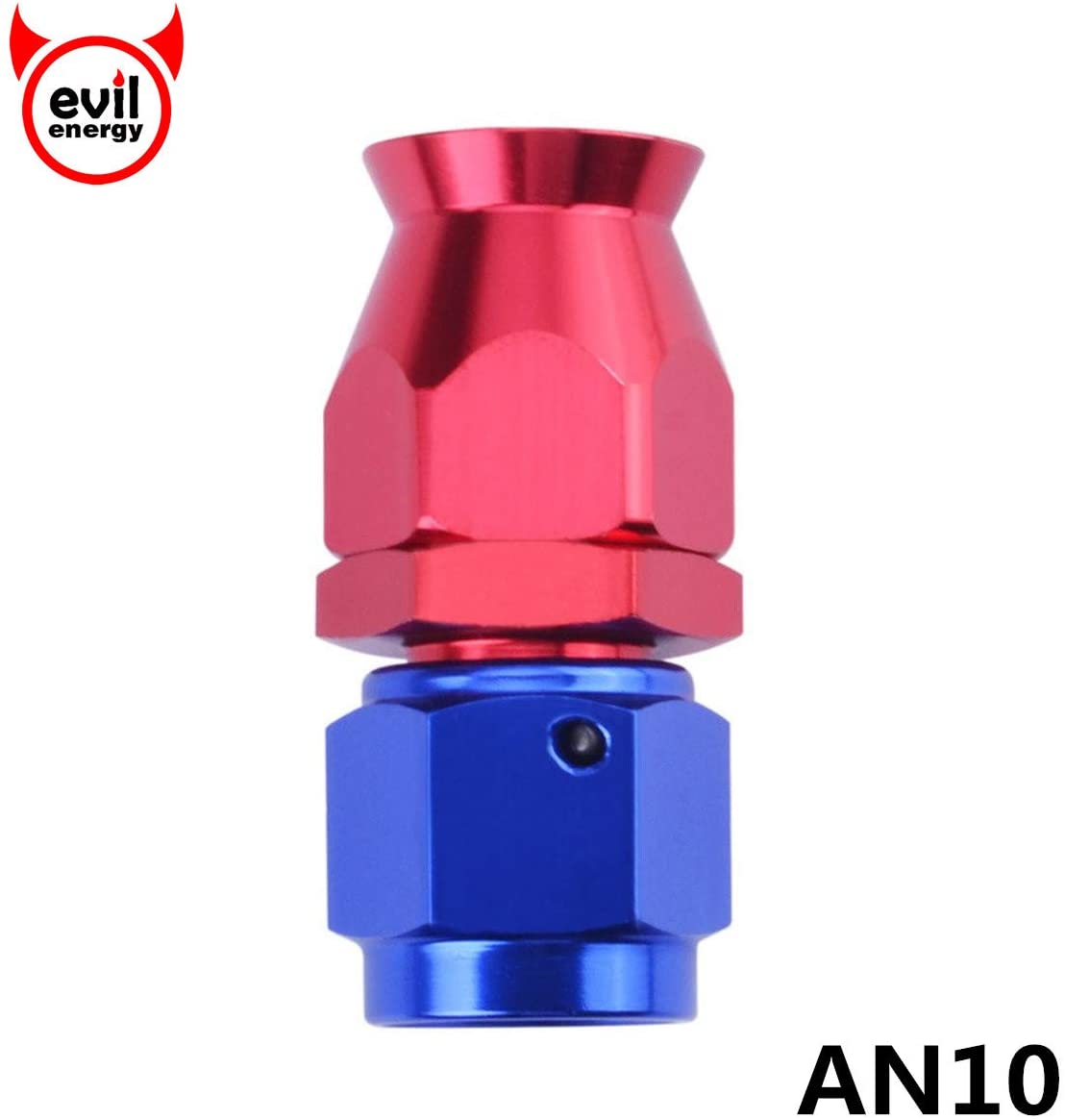 EVIL ENERGY 10AN Straight PTFE E85 Hose End Oil Fuel Line Fitting Adapter RED&BLUE