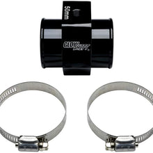 GlowShift 50mm (1-15/16") Radiator Hose Attachment Adapter for Water Coolant Temperature Gauge Sensor - Includes Hose Clamps
