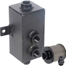 ROADFAR Billet Aluminum Oil Catch Can Drain Tap Reservoir Black Baffled Engine High Volume Drain tap with Breather Fit for Acura/Honda