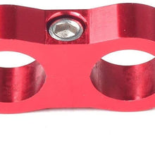 For AN10 AN-10 19mm Hose Separator Clamp Adapter Bracket Billet Oil Fuel Water Aluminium Red