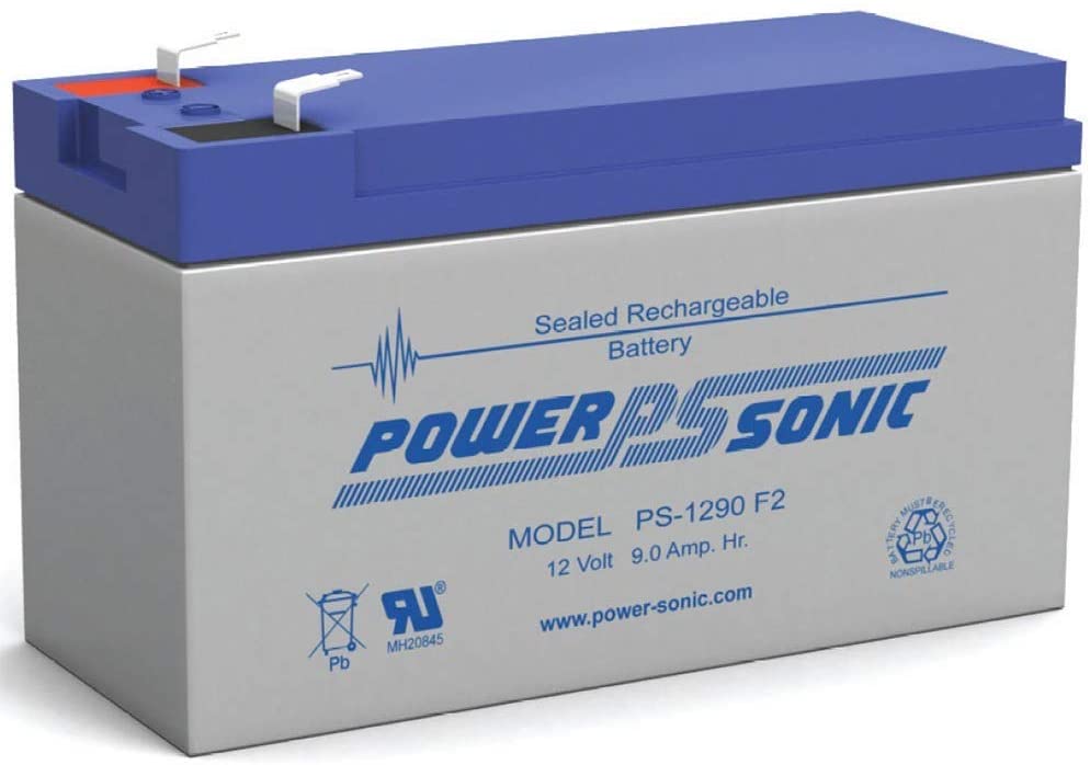 Power-Sonic PS-1290 12 Volt 9 Amp Hour Rechargeable SLA Battery (F2 Terminals)