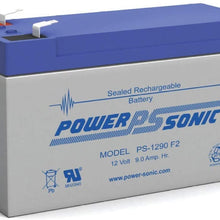 Power-Sonic PS-1290 12 Volt 9 Amp Hour Rechargeable SLA Battery (F2 Terminals)