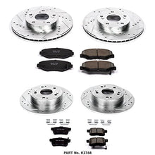 Power Stop K2744 Front and Rear Z23 Carbon Fiber Brake Pads with Drilled & Slotted Brake Rotors Kit