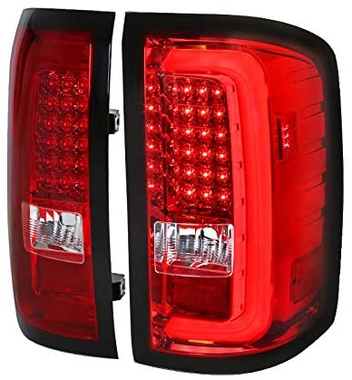 For Red GMC Sierra 1500 2500HD 3500HD Pickup Rear Brake Lamps LED Bar Tail Lights