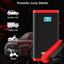 Jump Starter (Up to 4.5L Gas,2.5L Diesel Engines) Car Battery Jump Starter and Auto Battery Booster for 12V Vehicle and Emergency Jump Start Battery Pack with USB Port and LED Flashlight - Red
