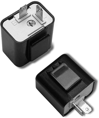 2 Pin Electronic Turn Signal Flasher Relay Fix Motorcycle Turn Signal Hyper Flash Motorcycle Blink Adjustable LED Turn Signal Hyper Indicator Flasher Relay