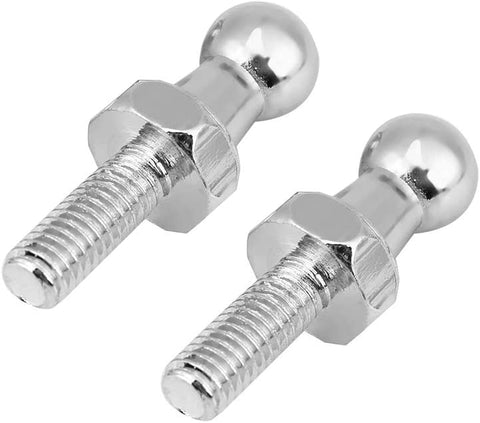 Qiilu 10mm M6 Ball Stud 2 Pcs Car Stainless Steel for Gas Struts Ball Ended Bonnet