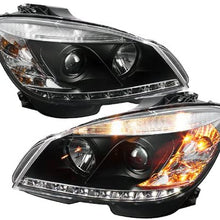 Spyder Auto PRO-YD-MBW20408-DRL-BK Mercedes Benz C-Class W204 Black DRL LED Projector Headlight