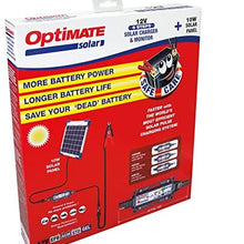OptiMATE Solar 10W, TM-522-1, 6-step 12V 0.83A sealed solar battery saving charger & maintainer