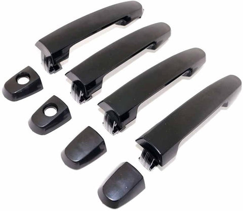 Performance PFM-224859 Outer Exterior Outside Door Handle Smooth Black Set of 4 for Various Toyota Models