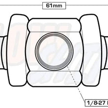 GlowShift 1/2” Fuel Line Fuel Pressure Barbed Push Lock T-Fitting Adapter - 1/8-27 NPT Sensor Port - 304 Stainless Steel - Fits Hose with 12.7mm ID Inner Diameter - Includes Clamps