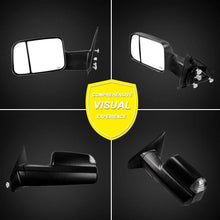 OCPTY Towing Mirrors with Power Heated Left Right Side Tow Mirrors Compatible with 2002-2008 for Dodge Ram 1500 Truck 2003-2009 for Dodge Ram 2500 3500 Truck Turn Signal Lens with LED Black