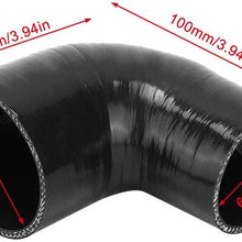 KIMISS Water Cooling Pipe, 2.5in-3in 90° Universal Silicone Engine Cooling Tank Water Connector Pipe
