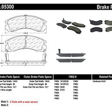 StopTech 309.05300 Sport Brake Pads with Shims and Hardware