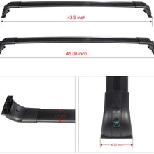 AUTOMUTO Cross Bars fit for 2005-2009 for Land Rover LR3 Sport Utility 4-Door 2010-2016 for Land Rover LR4 Sport Utility 4-Door Aluminum Black Roof Top Bar Luggage Carrier