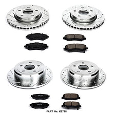 Power Stop K2798 Front & Rear Brake Kit with Drilled/Slotted Brake Rotors and Z23 Evolution Ceramic Brake Pads