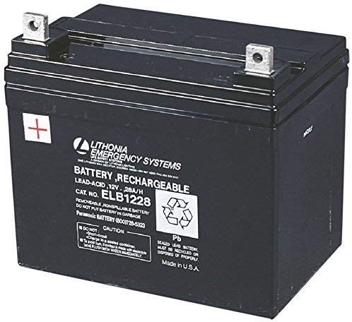 Lithonia Lighting ELB 1228 Lead Calcium Replacement Battery, 12-Volt