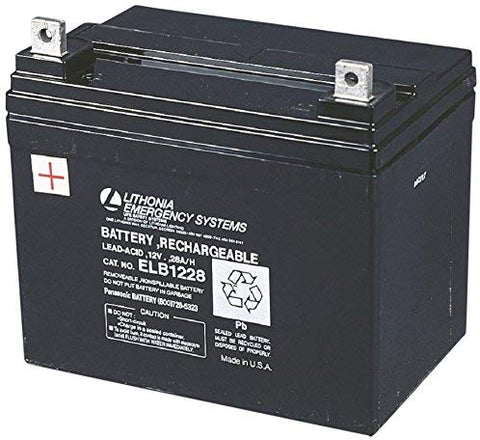 Lithonia Lighting ELB 1228 Lead Calcium Replacement Battery, 12-Volt