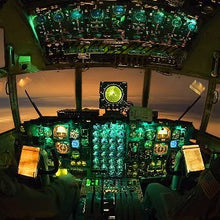 Pilot Lights Dual Color (Green/White) LED Light Strips Auto Airplane Aircraft Rv Boat Interior Cabin Cockpit LED Lighting 12VDC