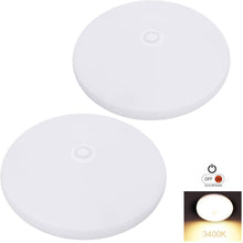 Facon 4-1/2'' LED RV Puck Light Super Slim Under Cabinet Light, 2-Packs Surface Mount Ceiling Dome Light with Push Switch, 12V DC Interior Light for RV Camper Trailer Motorhome, 4000K Cool White Light