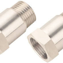 DEWHEL Pair M18 X1.5 O2 Oxygen Sensor Mounting Bung Fitting Stainless Steel