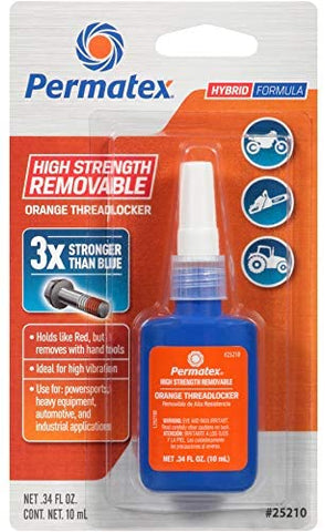 Permatex 25210 High Strength Removable Orange ThreadLocker