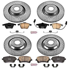 Power Stop K4013 Front and Rear Z23 Carbon Fiber Brake Pads with Drilled & Slotted Brake Rotors Kit